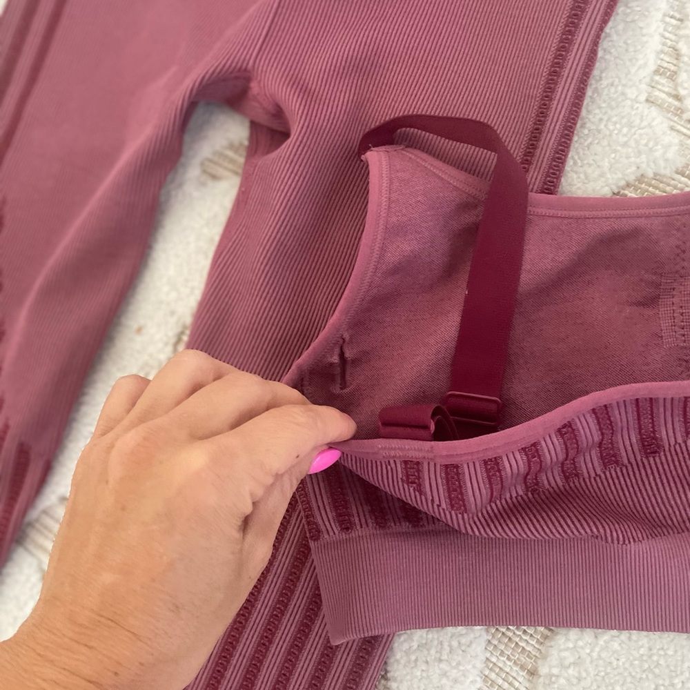 Fabletics Maroon Workout Set Small - image 7